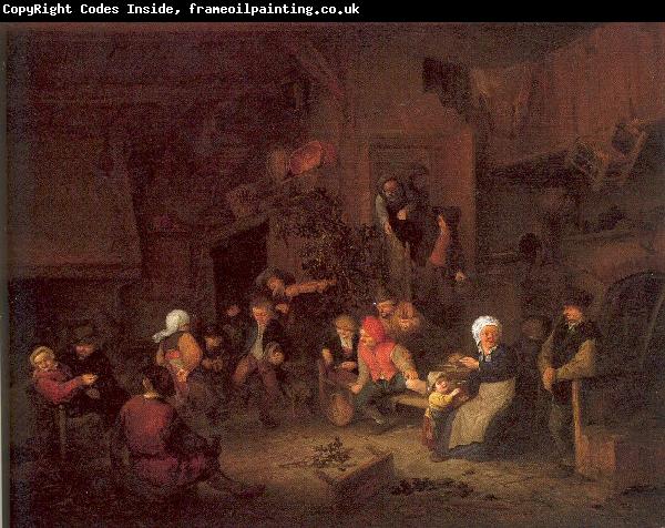 Ostade, Adriaen van Villagers Merrymaking at an Inn